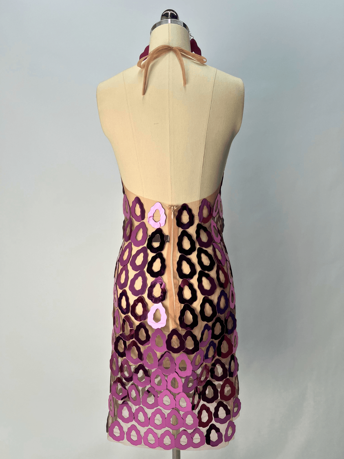 Badel Halterneck Acrylic Mesh Mini Dress - Mew Mews