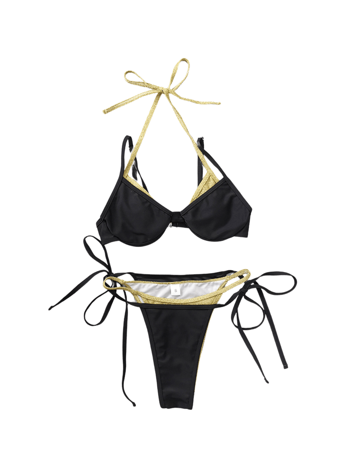 Bragg Lace Up Bikini Two Piece Set - Mew Mews