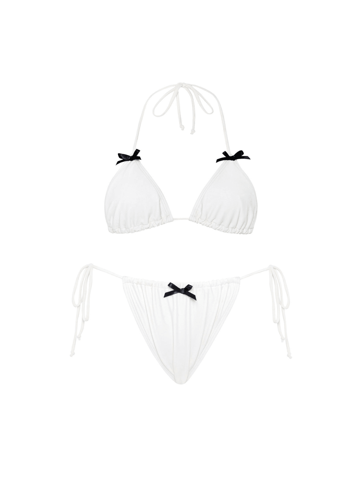 Brako Bow Bikini Two Piece Set In White - Mew Mews