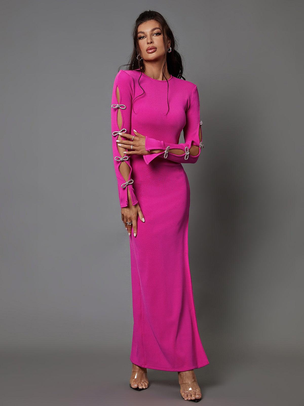 Calantha Crystal Bow Cutout Bandage Dress - Mew Mews