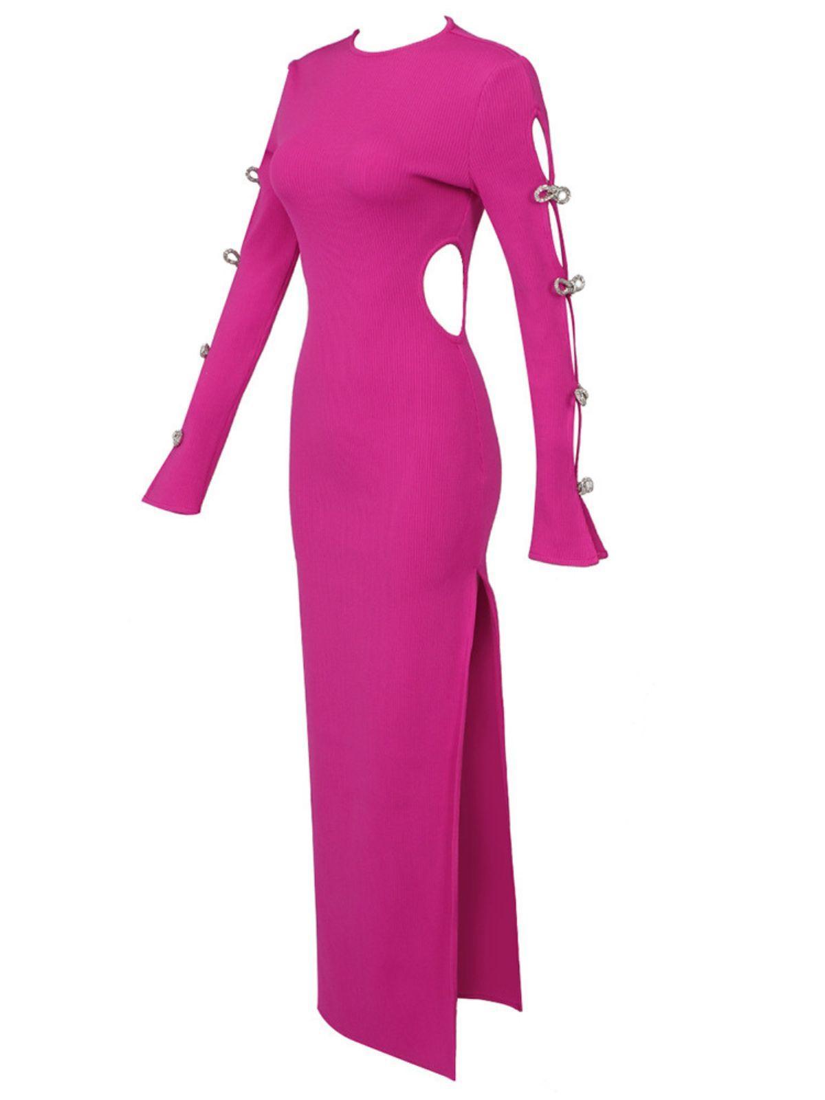 Calantha Crystal Bow Cutout Bandage Dress - Mew Mews