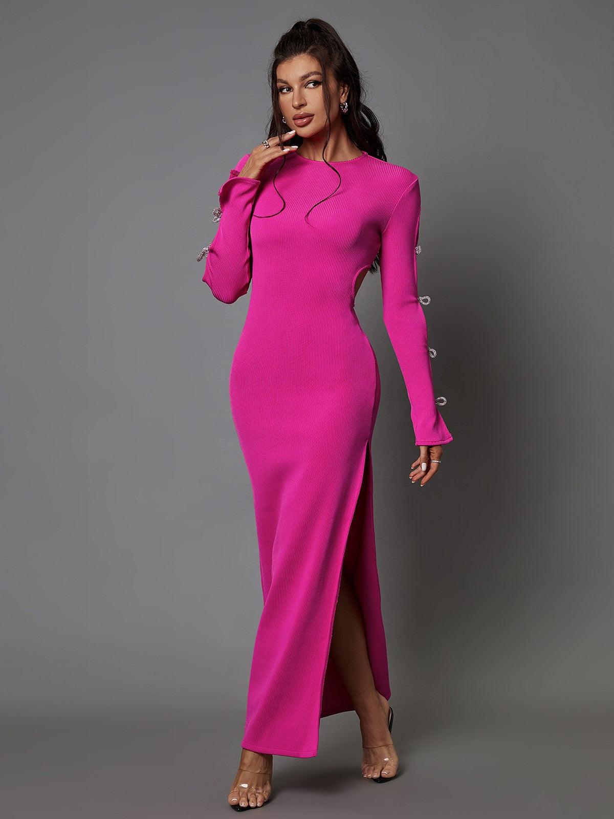 Calantha Crystal Bow Cutout Bandage Dress - Mew Mews