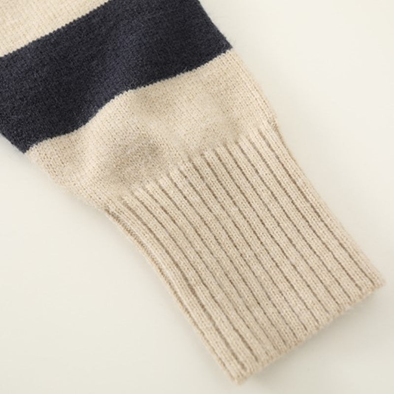 Casual Large Striped Loose Pullover Sweater-CALLISTARI