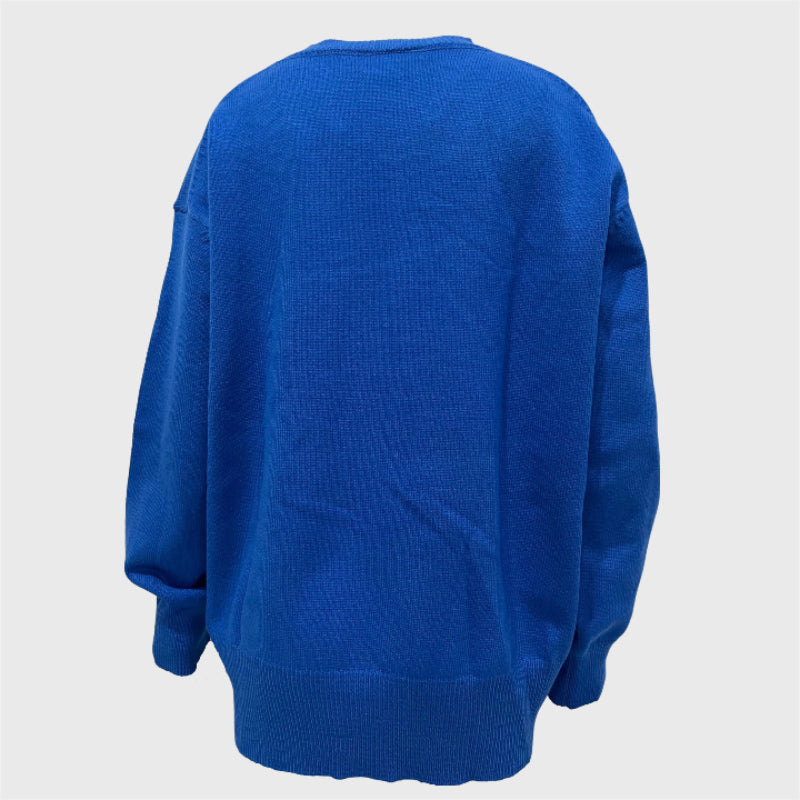 Casual Plain Knit Loose Pullover Sweater-CALLISTARI