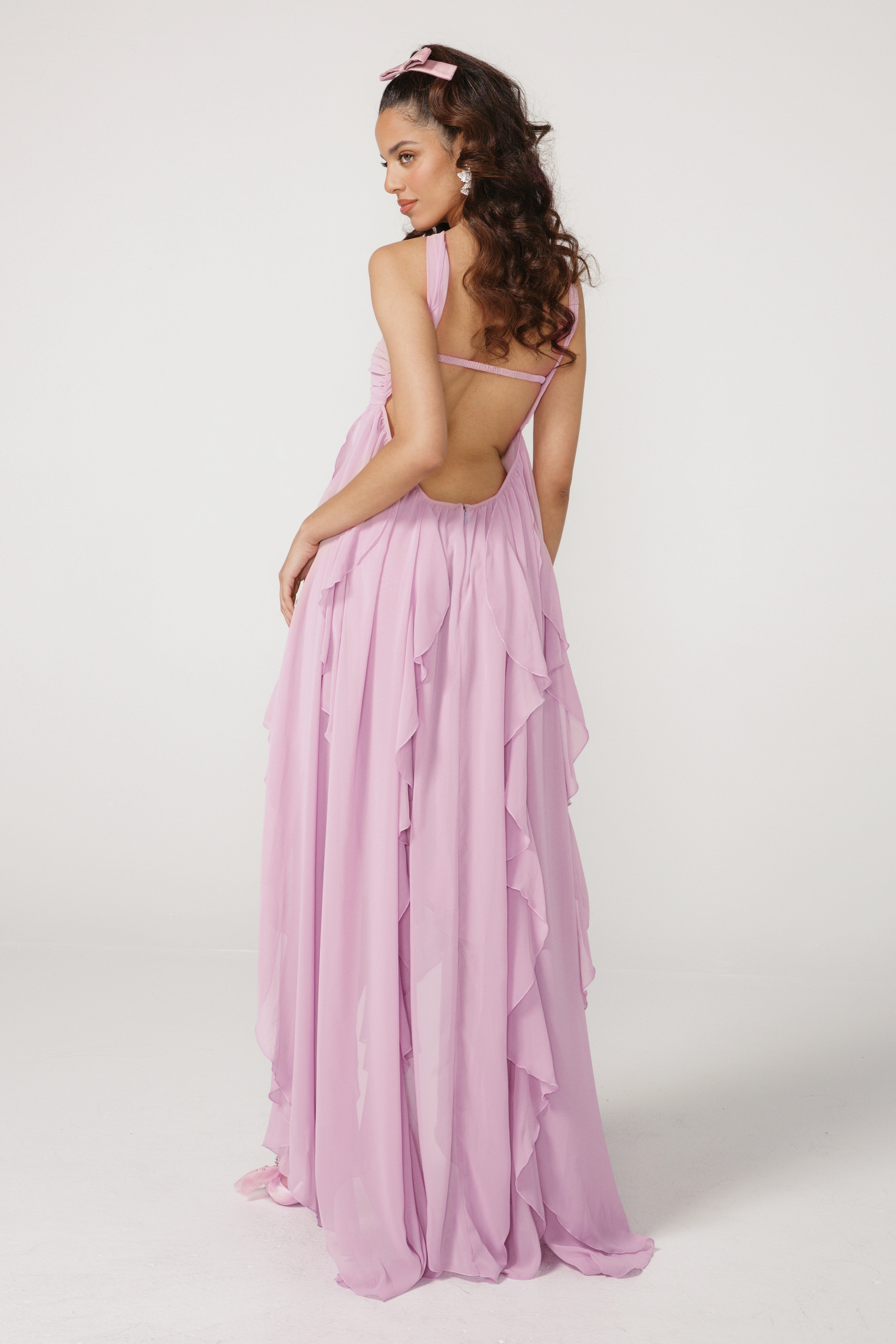 Callistari Purple Elegant Strapless Maxi Dress-CALLISTARI