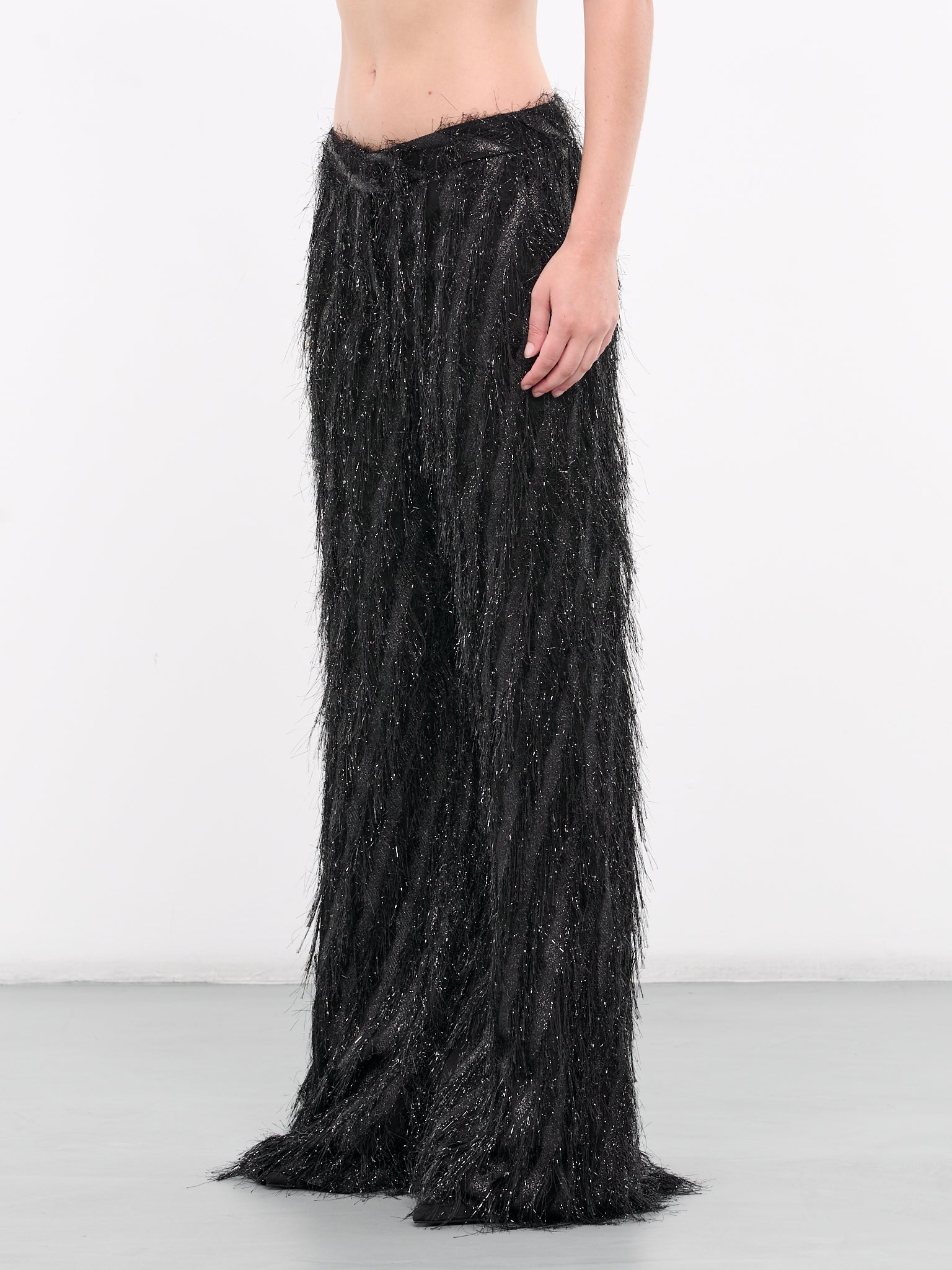 Designer party fringed trousers