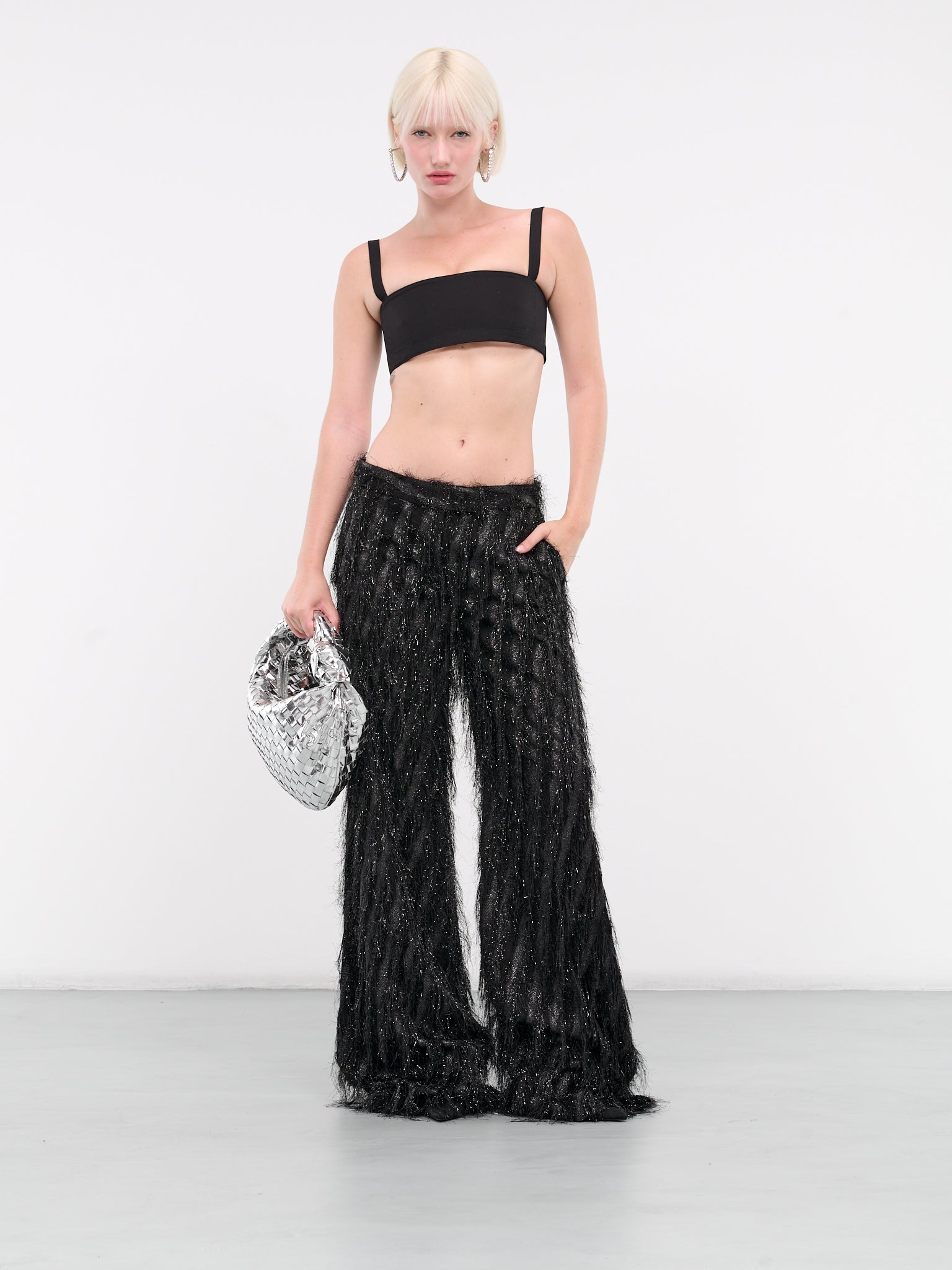 Designer party fringed trousers