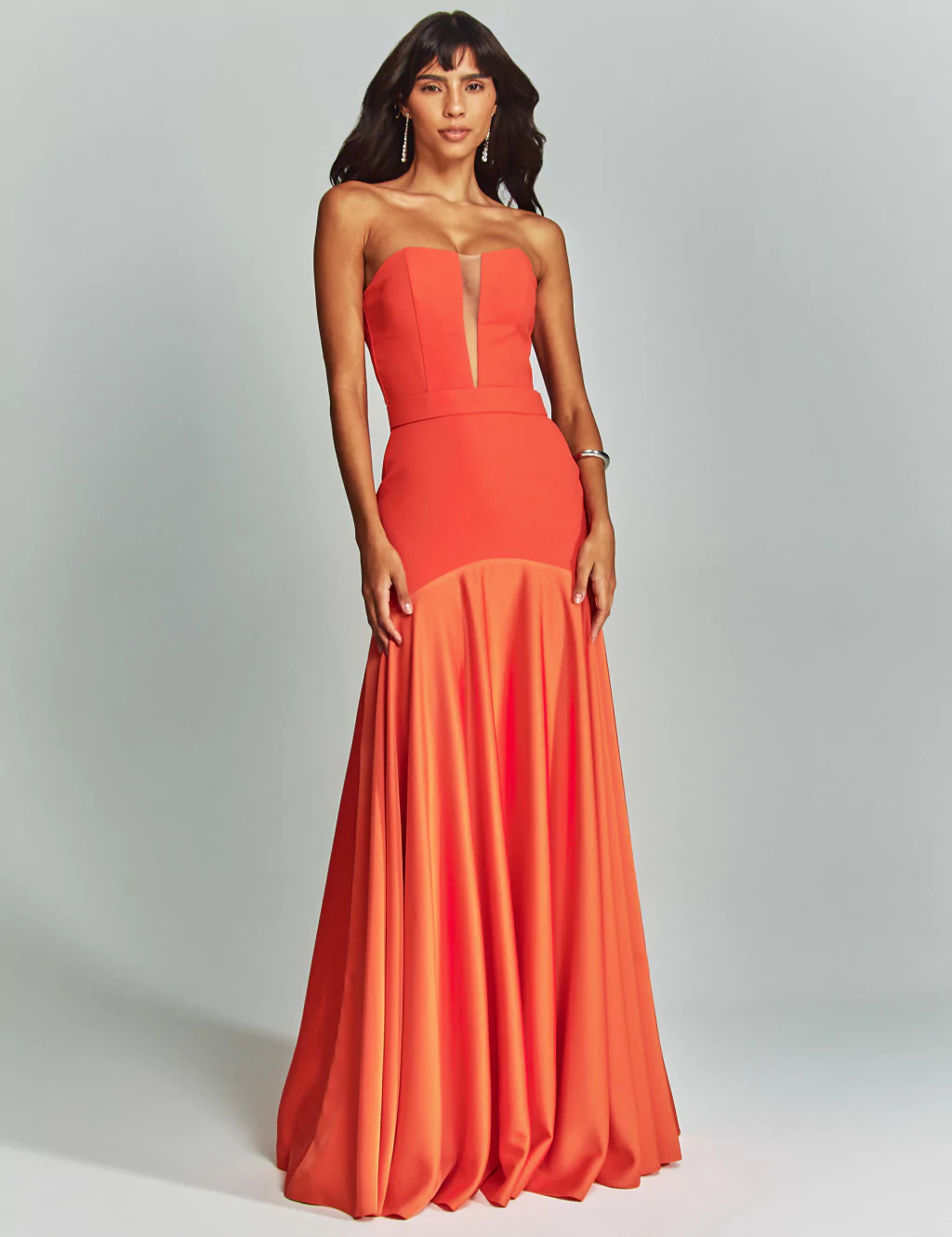 Strapless party long dress