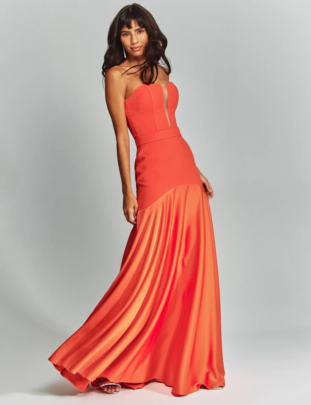 Strapless party long dress