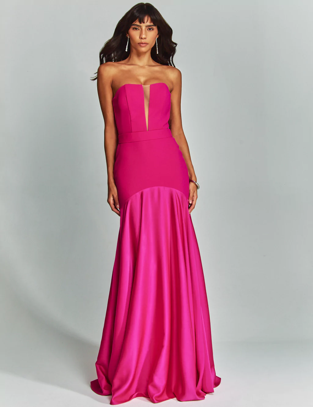Strapless party long dress