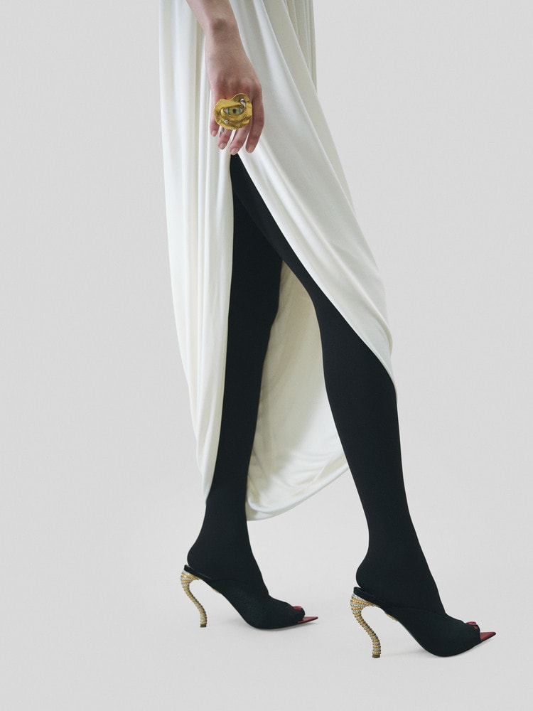 Asymmetric draped bodycon dress