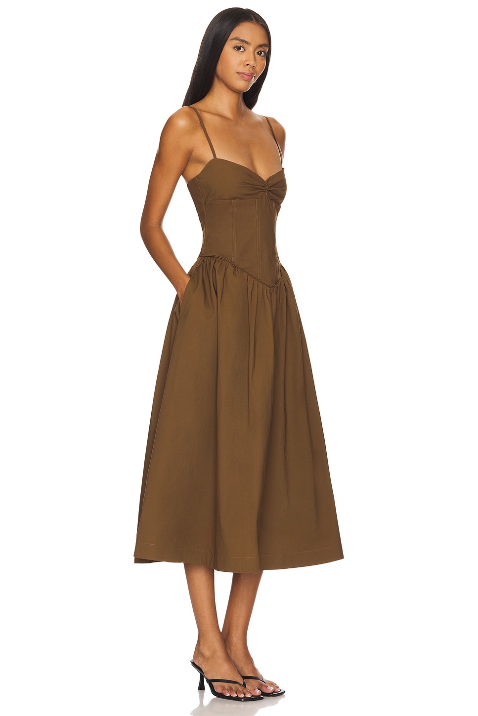 [Copy]Resort Linen Skirt Denim Top Set