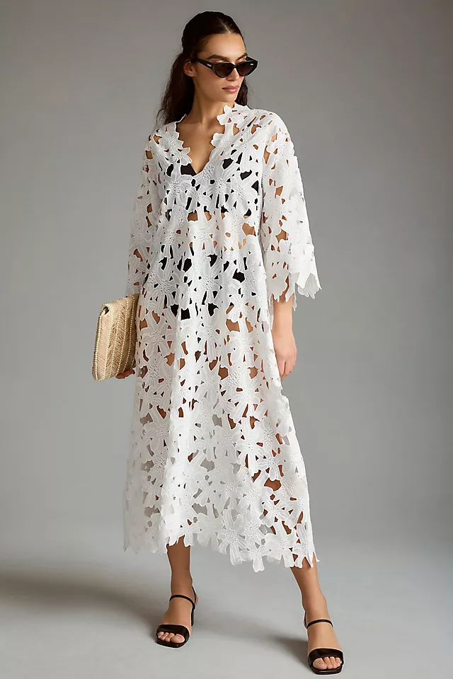 Holiday Floral Cutout Robe