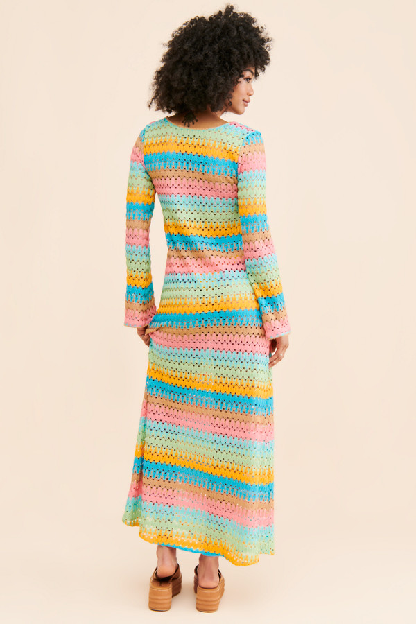 Holiday Striped Crochet Cover-up