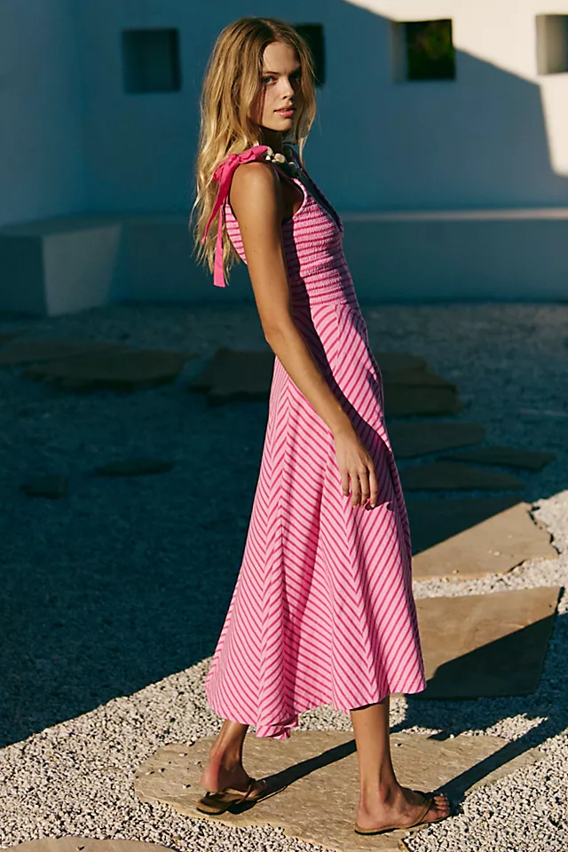 Knitted Striped Midi Dress