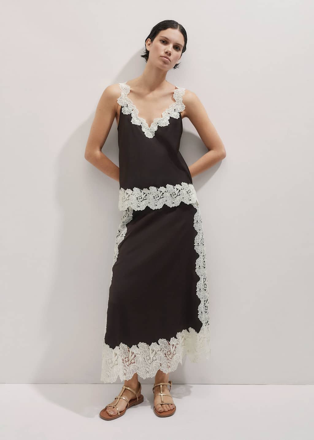 Floral Lace CA Fan Top + Skirt