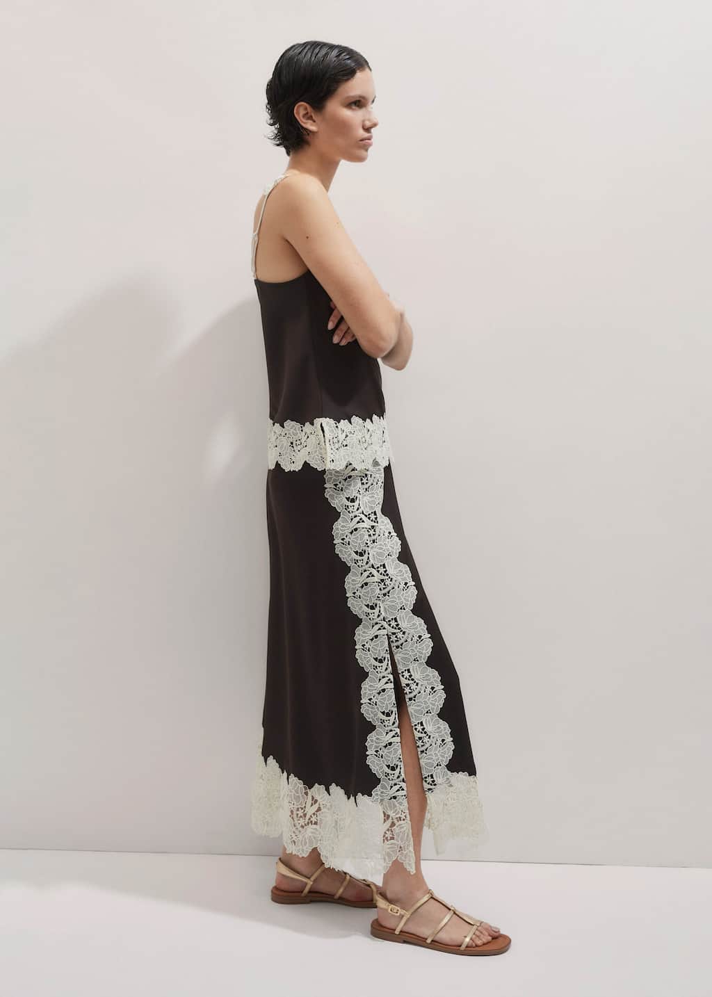 Floral Lace CA Fan Top + Skirt