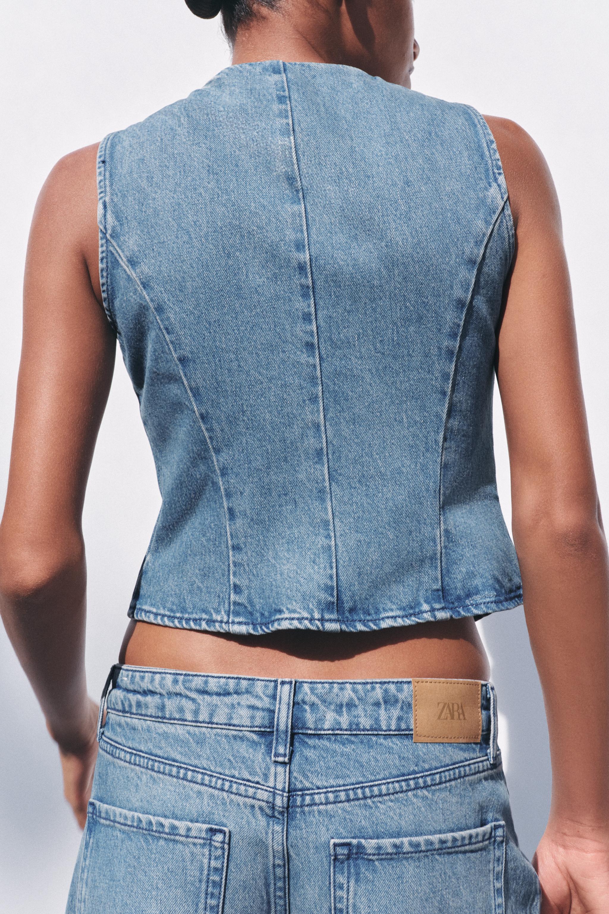 Western Washed Denim Vest Jeans