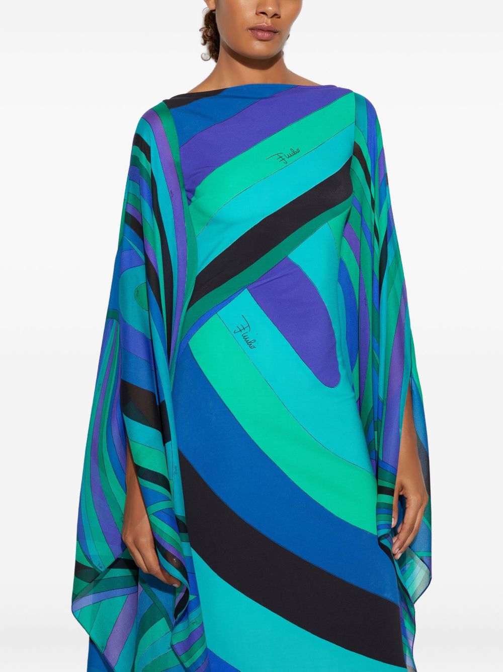 Emilio Pucci Printed Silk Kaftan Dress-aritzao