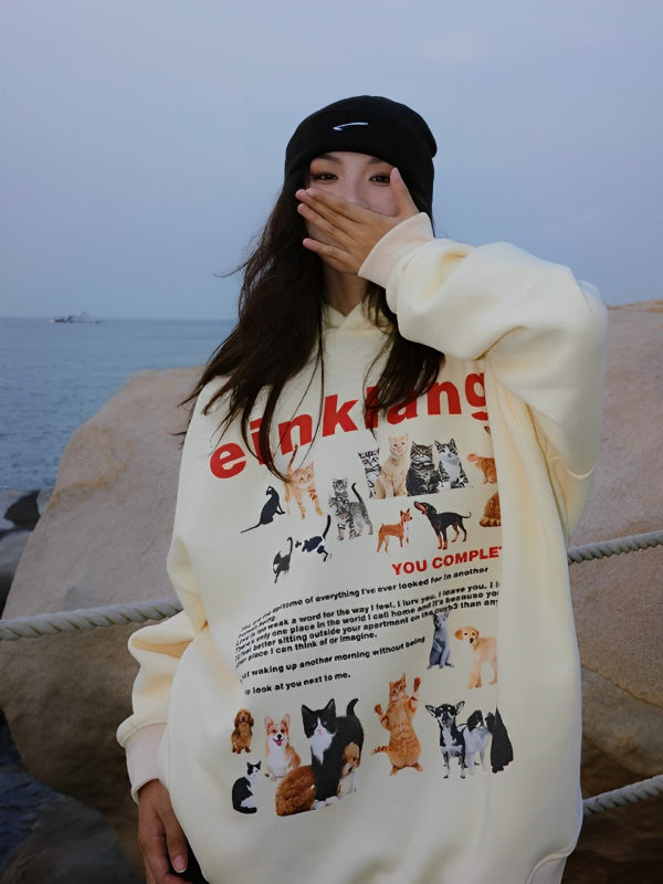 Einklang Printed Casual Hoodie-CALLISTARI