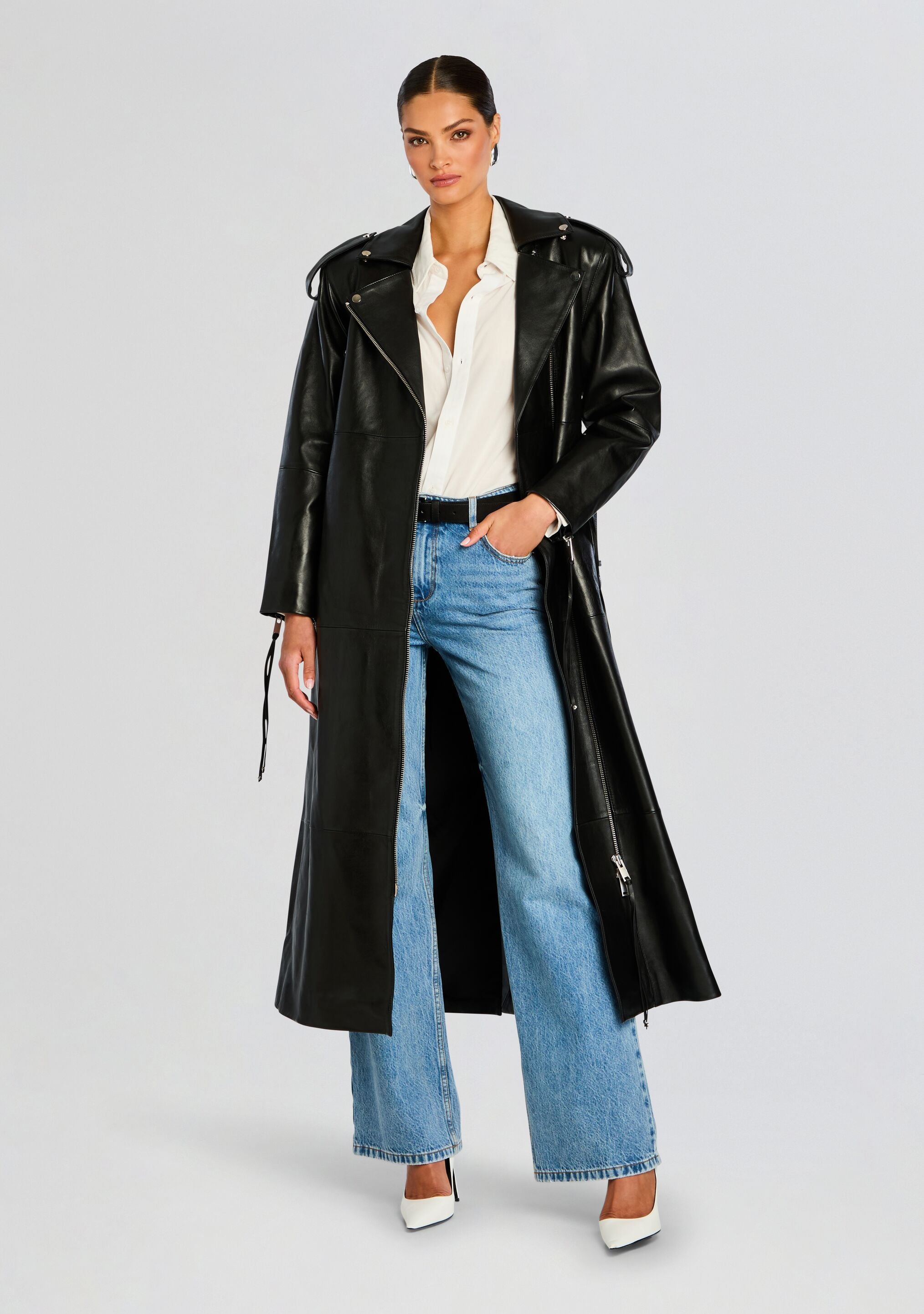 Knightley Leather Trench Coat-CALLISTARI