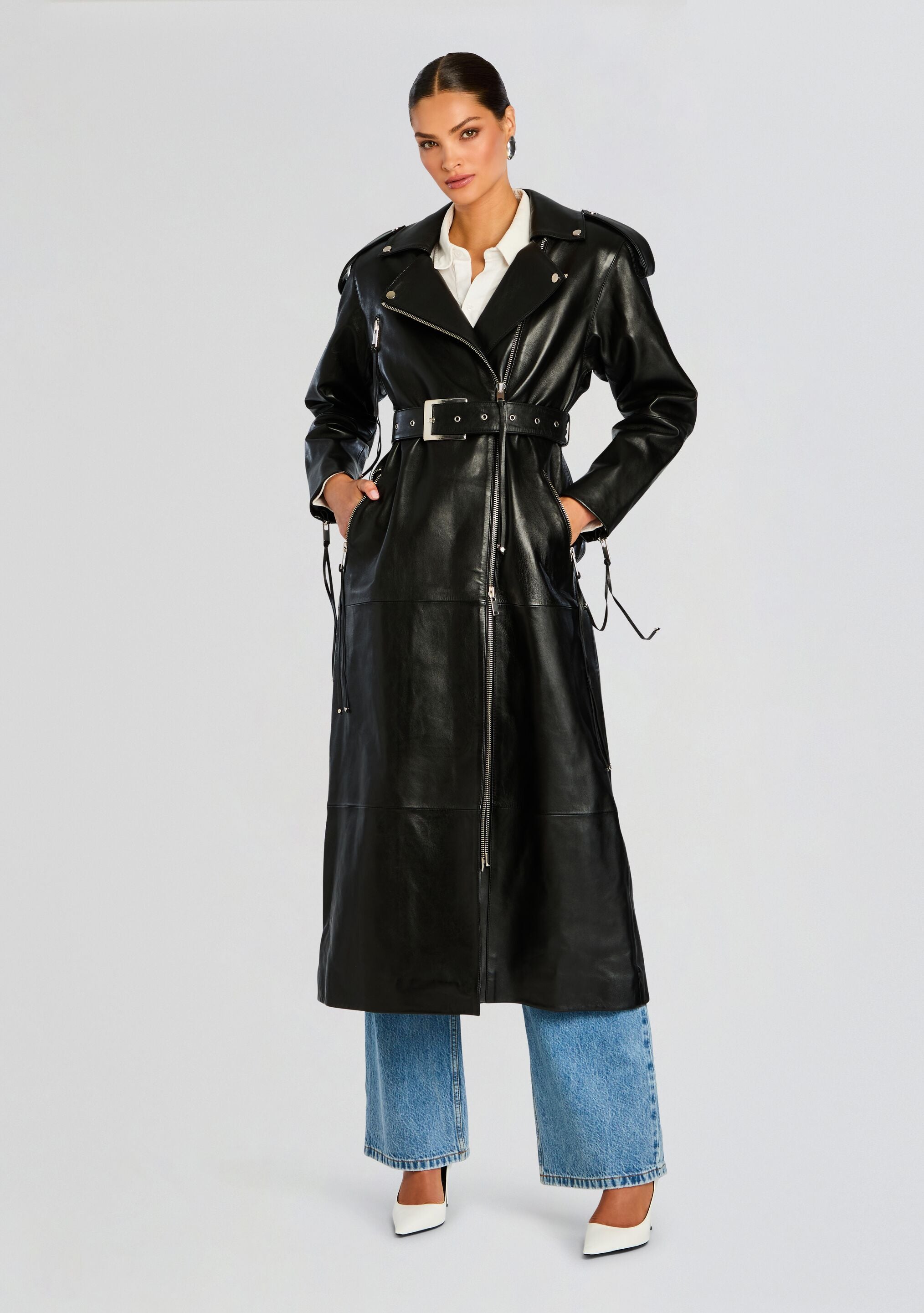 Knightley Leather Trench Coat-CALLISTARI