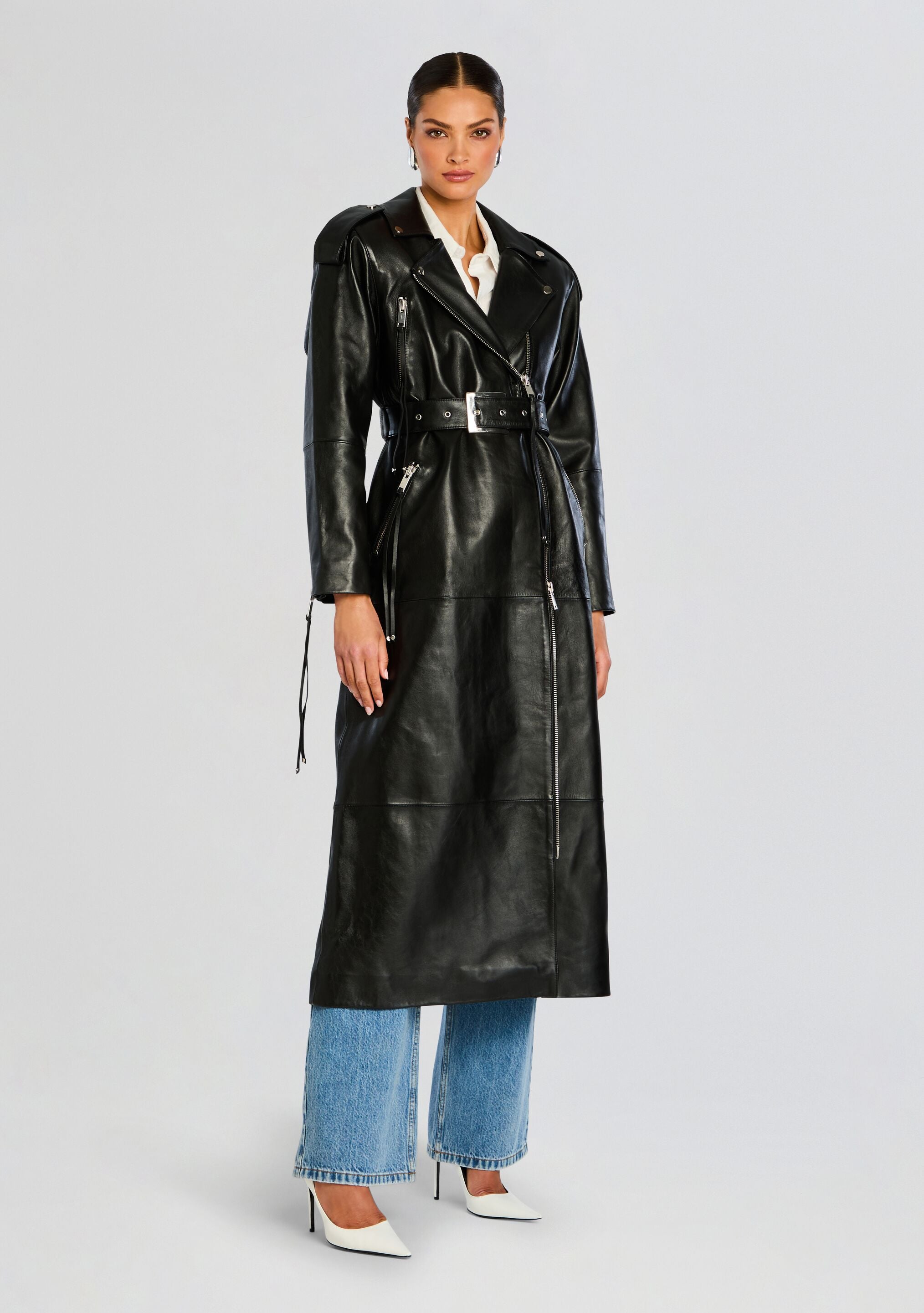 Knightley Leather Trench Coat-CALLISTARI