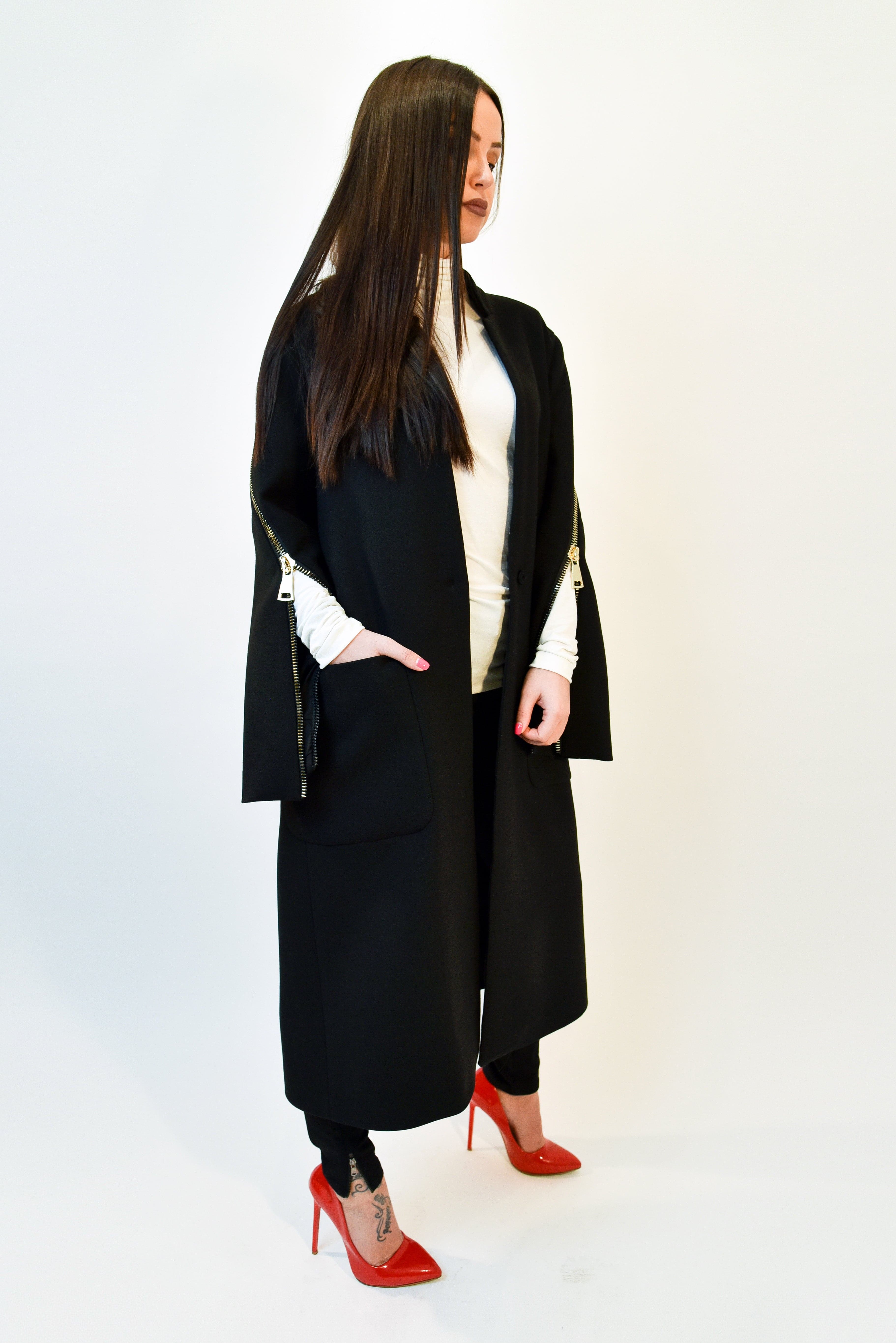 Long wool staight coat F1971-CALLISTARI