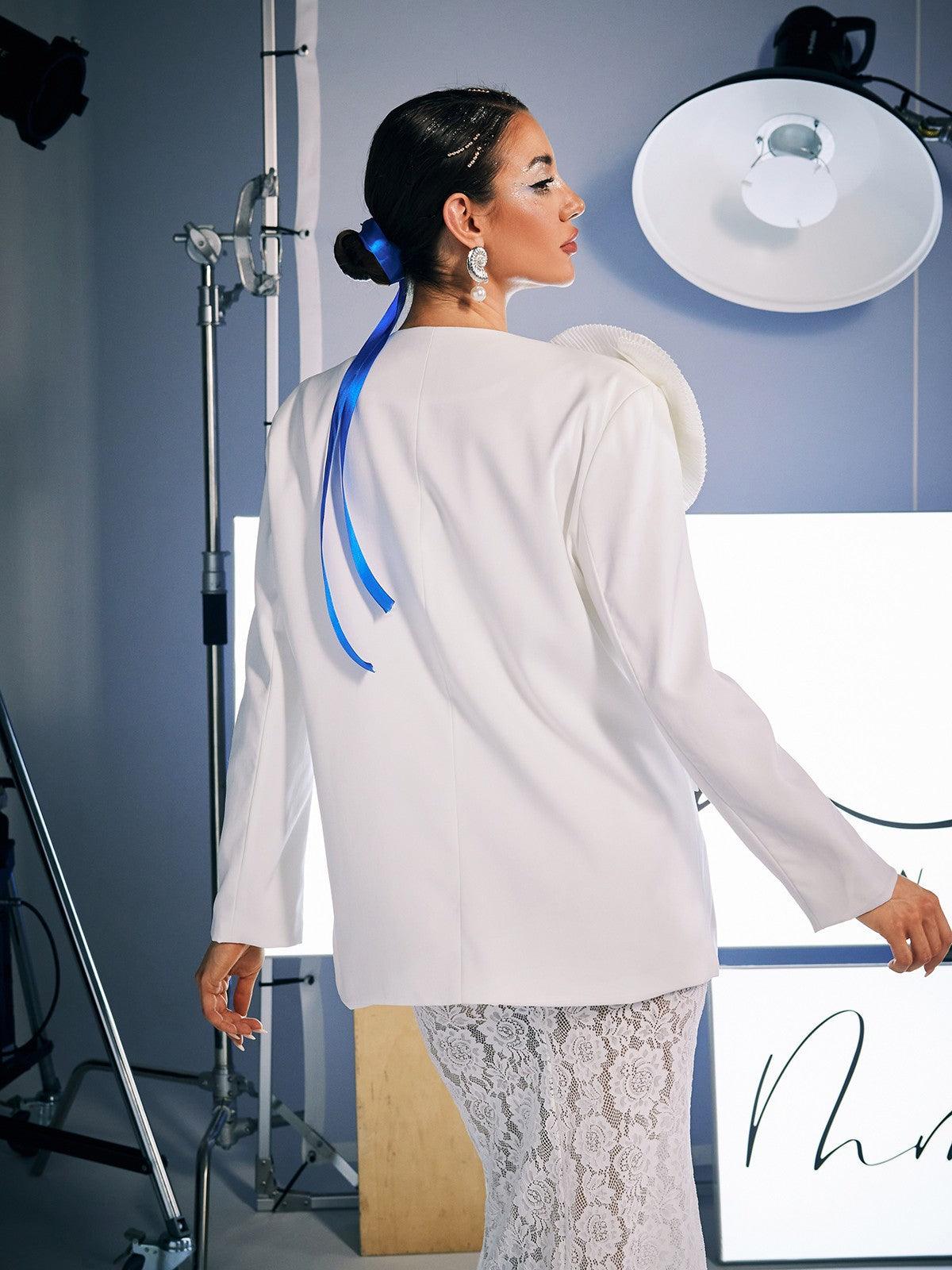 Finnley V Neck Flower Blazer - Mew Mews