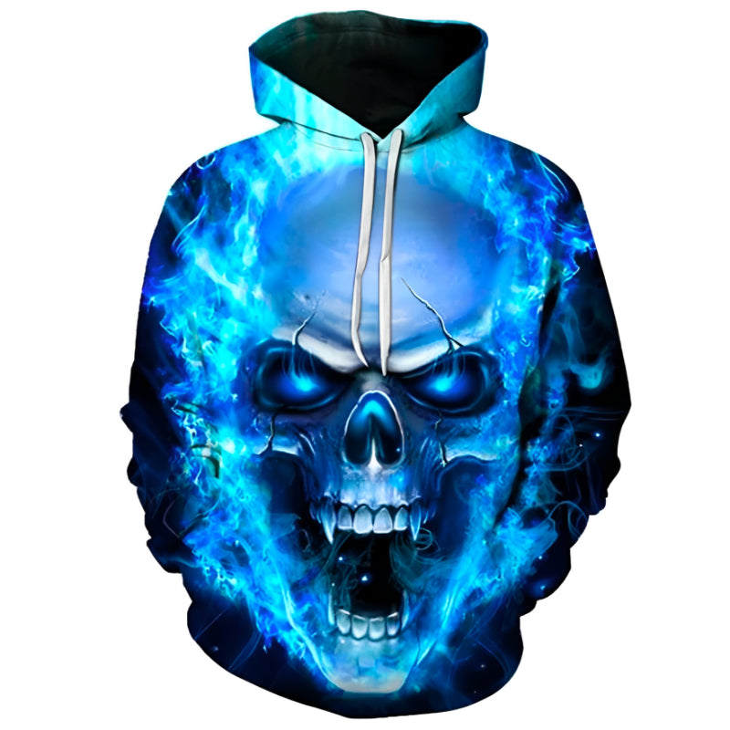 Flaming Demon Printed Hoodie-CALLISTARI