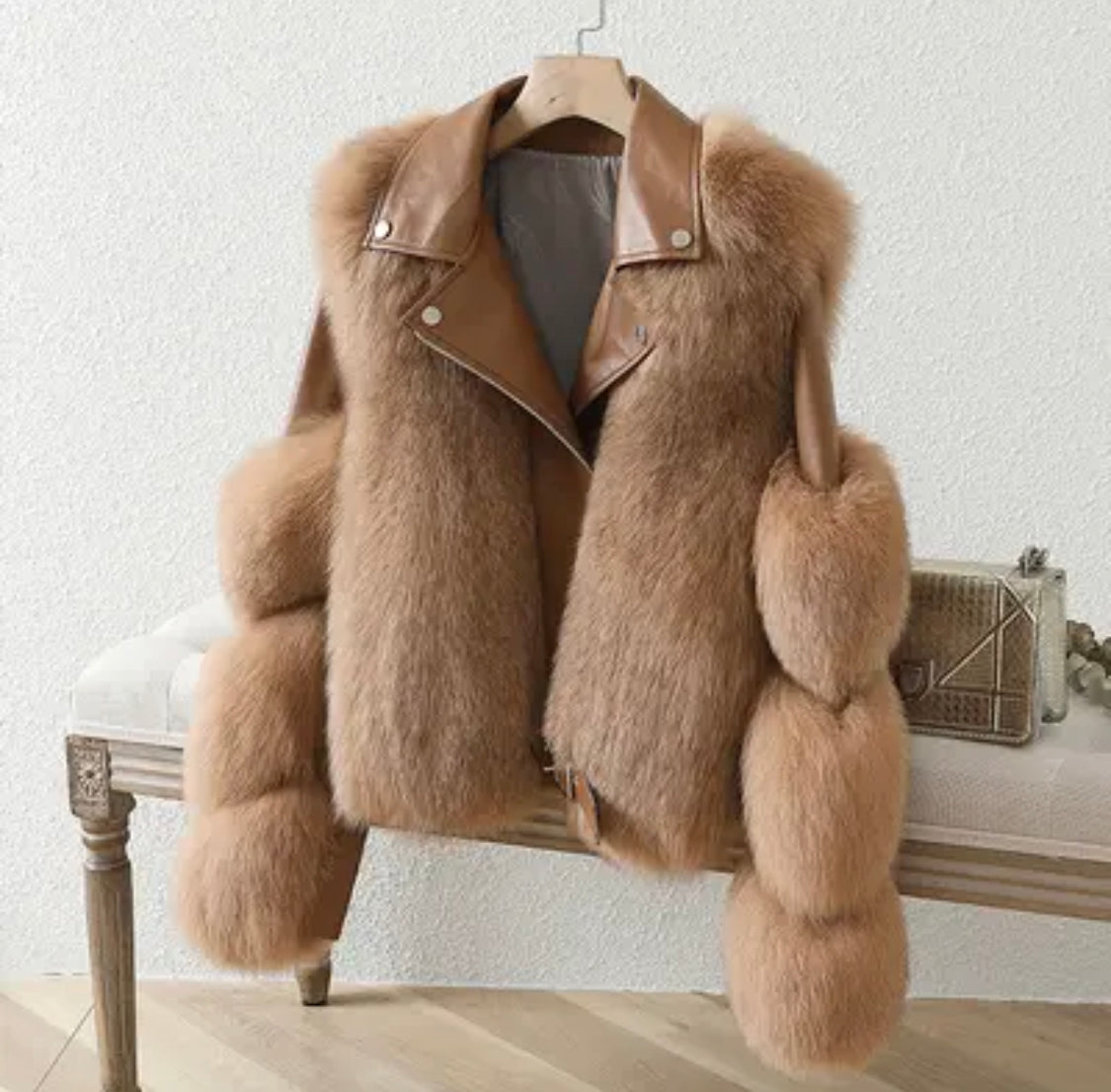 Luxury Leather Fur Jacket-CALLISTARI