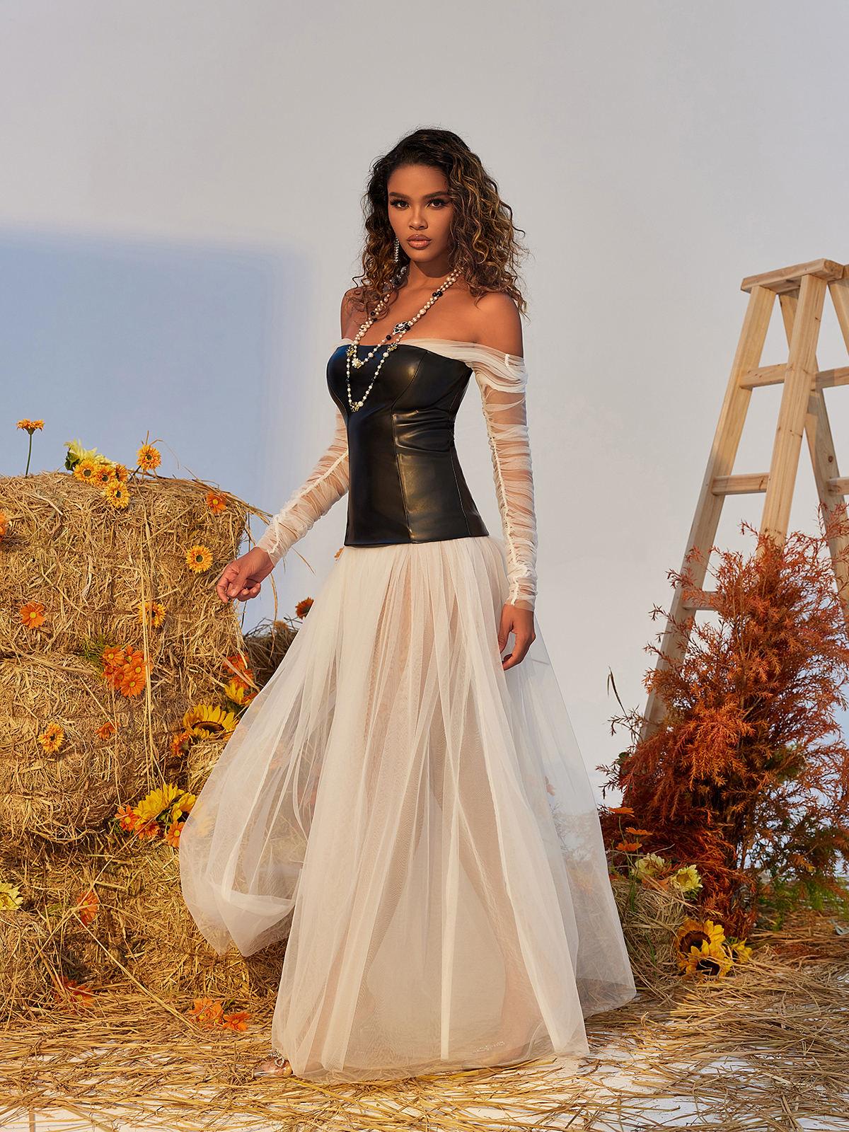 Gasira Patchwork Tulle Maxi Dress - Mew Mews