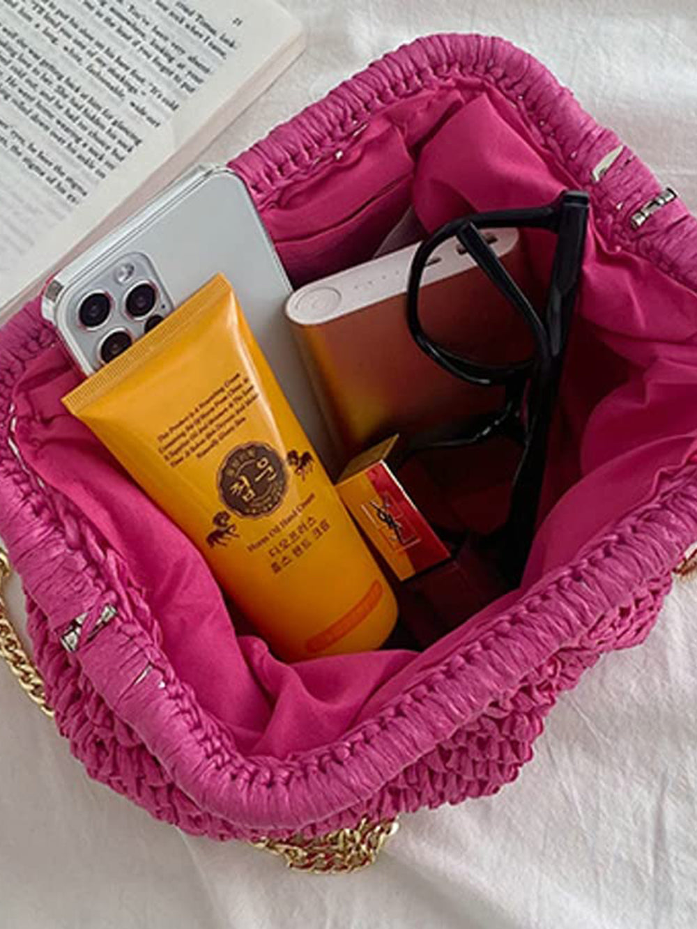 Cloud Dumpling Straw Crossbody Clutch-CALLISTARI