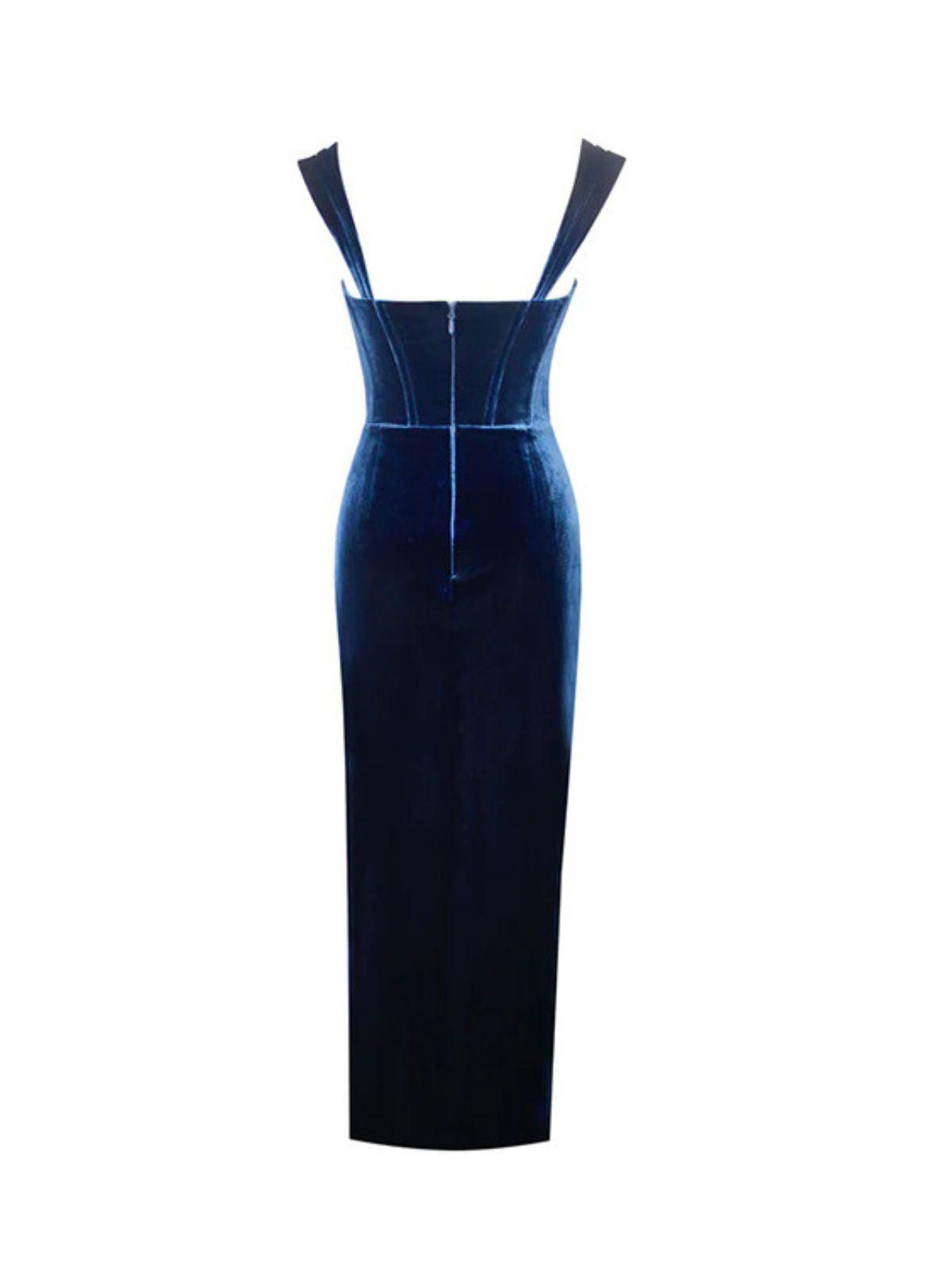 Guine Asymmetric Velvet Dress - Mew Mews