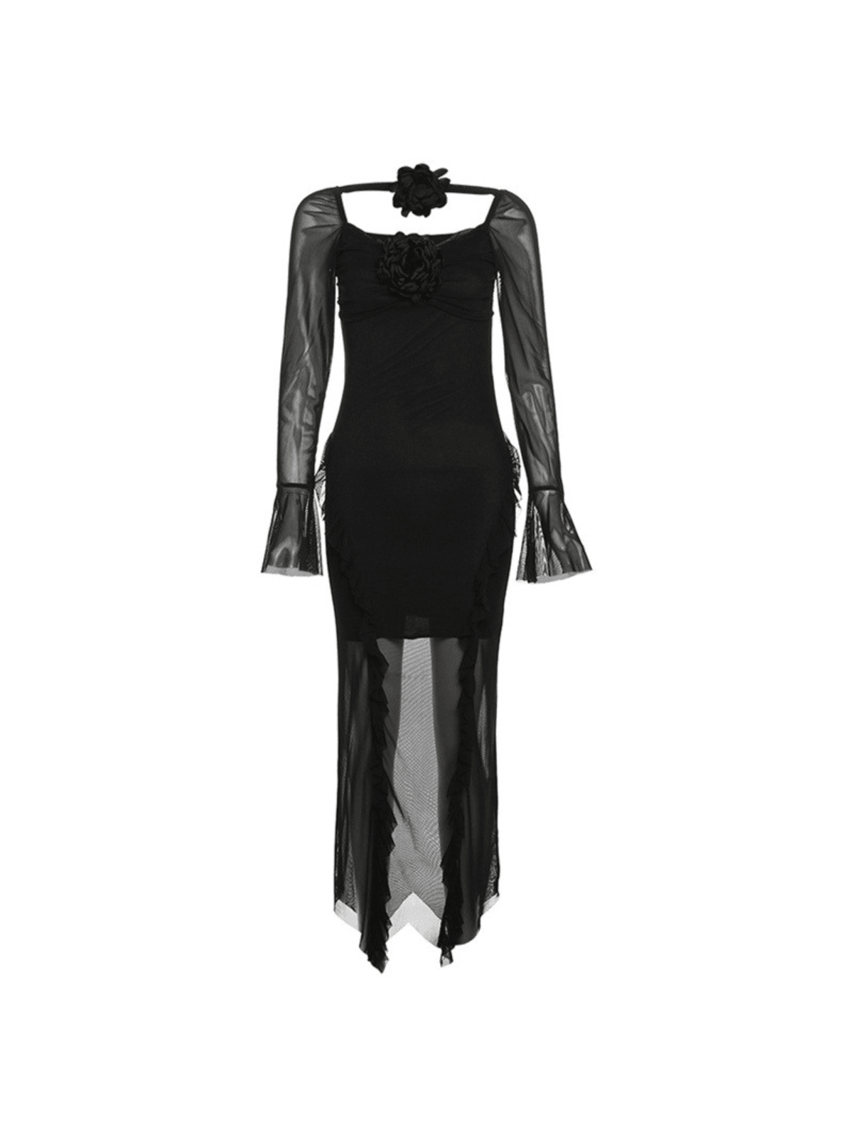 Gussie Flower Ruffle Mesh Dress - Mew Mews