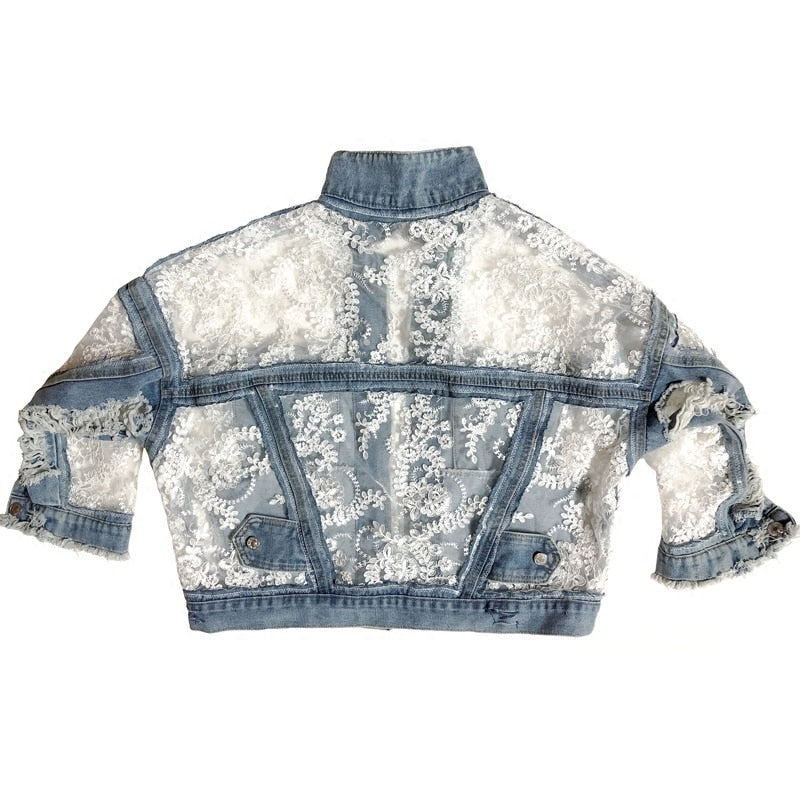 Frayed Edge Denim Jacket-CALLISTARI