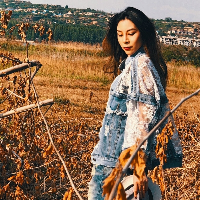 Frayed Edge Denim Jacket-CALLISTARI