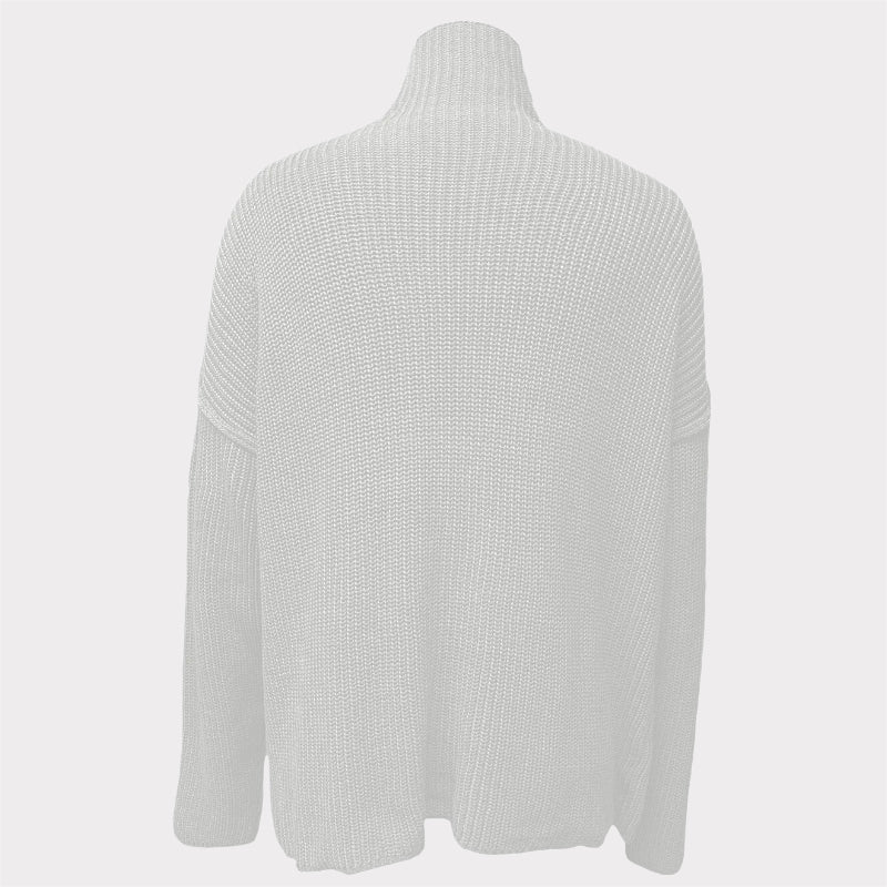 Hollow Out Mesh Knitted Loose Pullover Patchwork Sweater-CALLISTARI