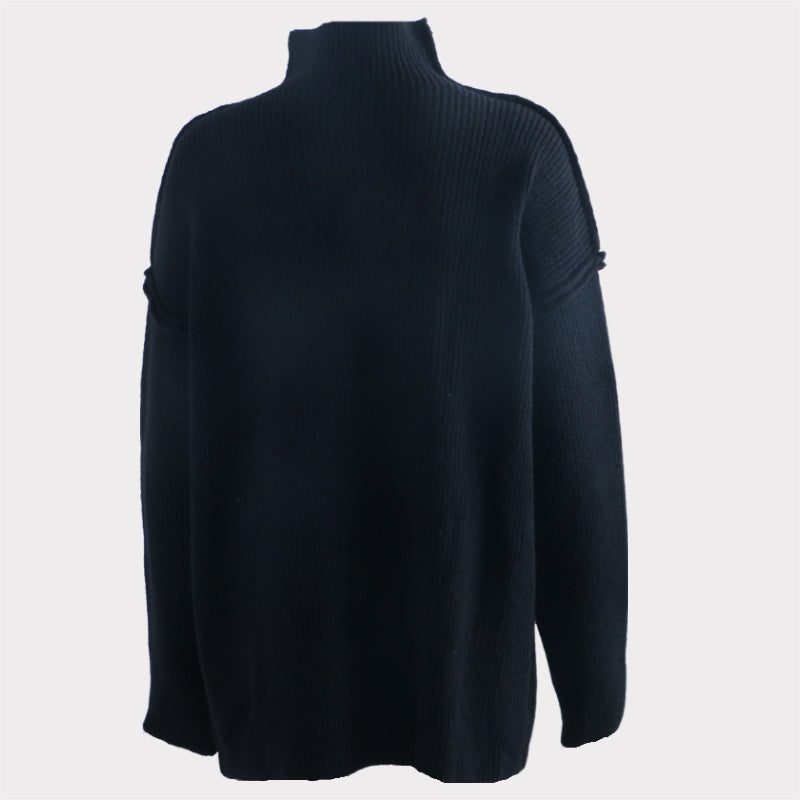 Hollow Out Mesh Knitted Loose Pullover Patchwork Sweater-CALLISTARI