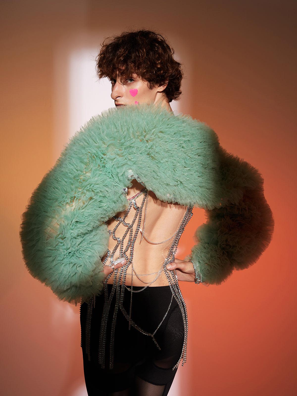 Jasiel Ruched Tulle Shrug - Mew Mews