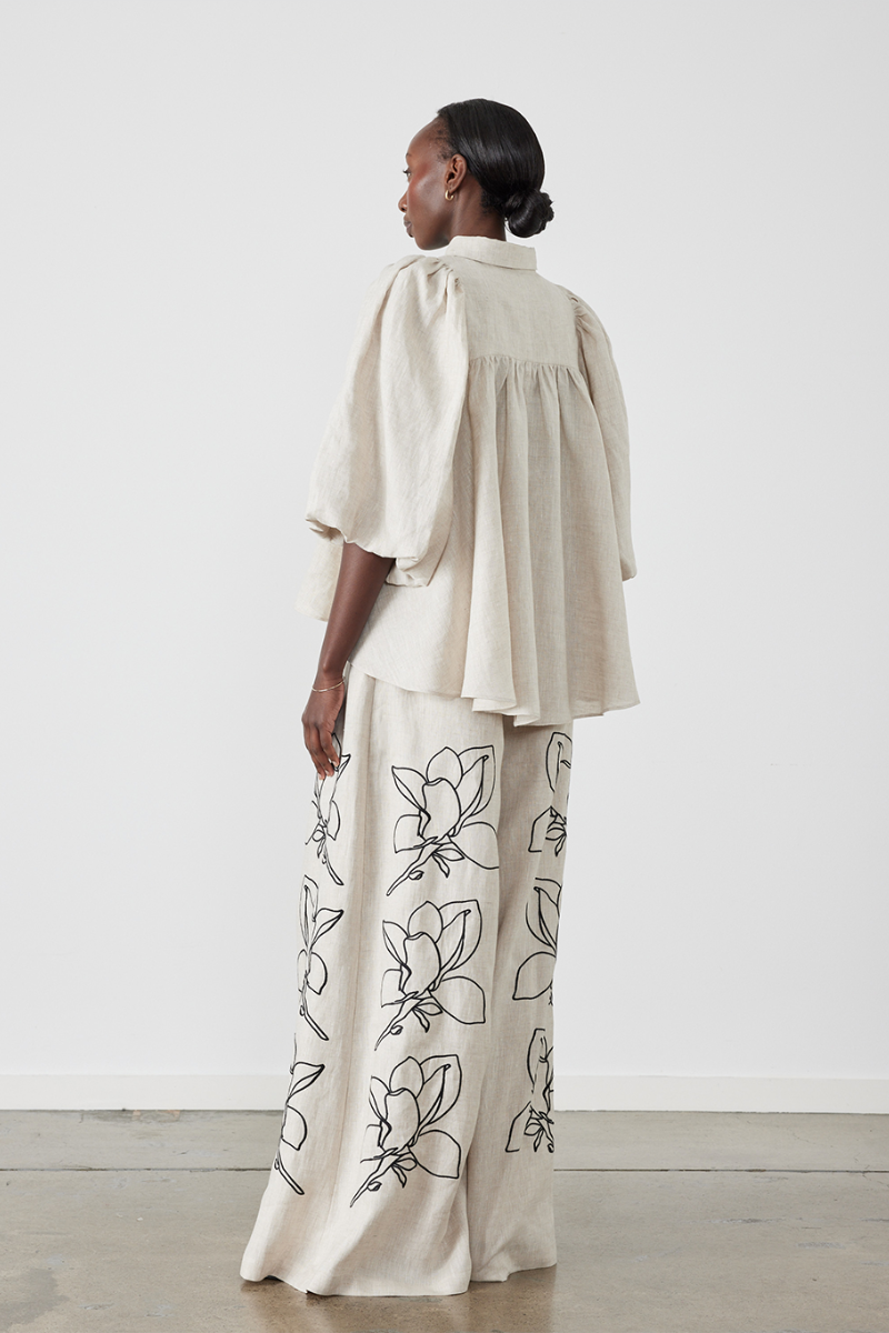 Jasmin Balloon Sleeve Floral Pants Set-CALLISTARI