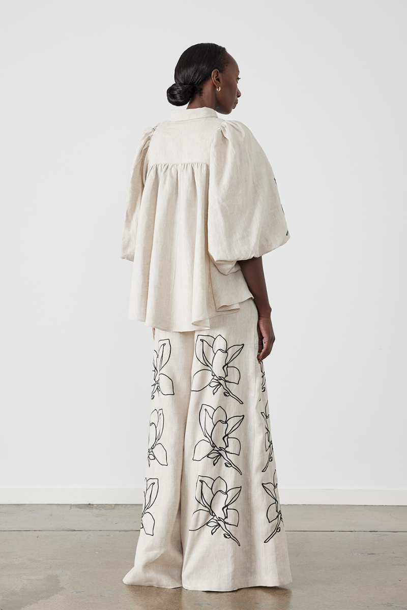 Jasmin Balloon Sleeve Floral Pants Set-CALLISTARI