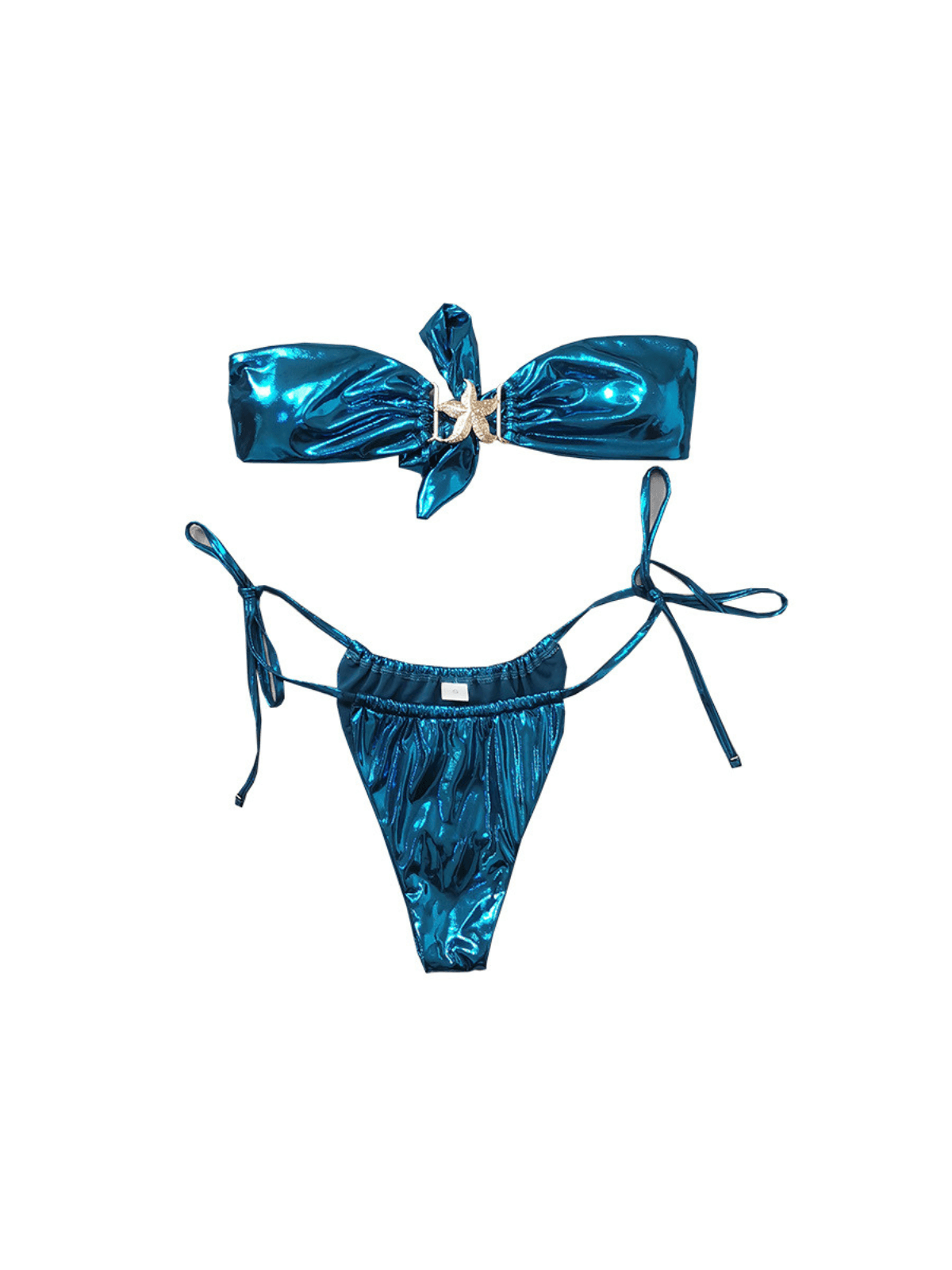 Jupiter Starfish Metallic Bikini Two Piece Set - Mew Mews
