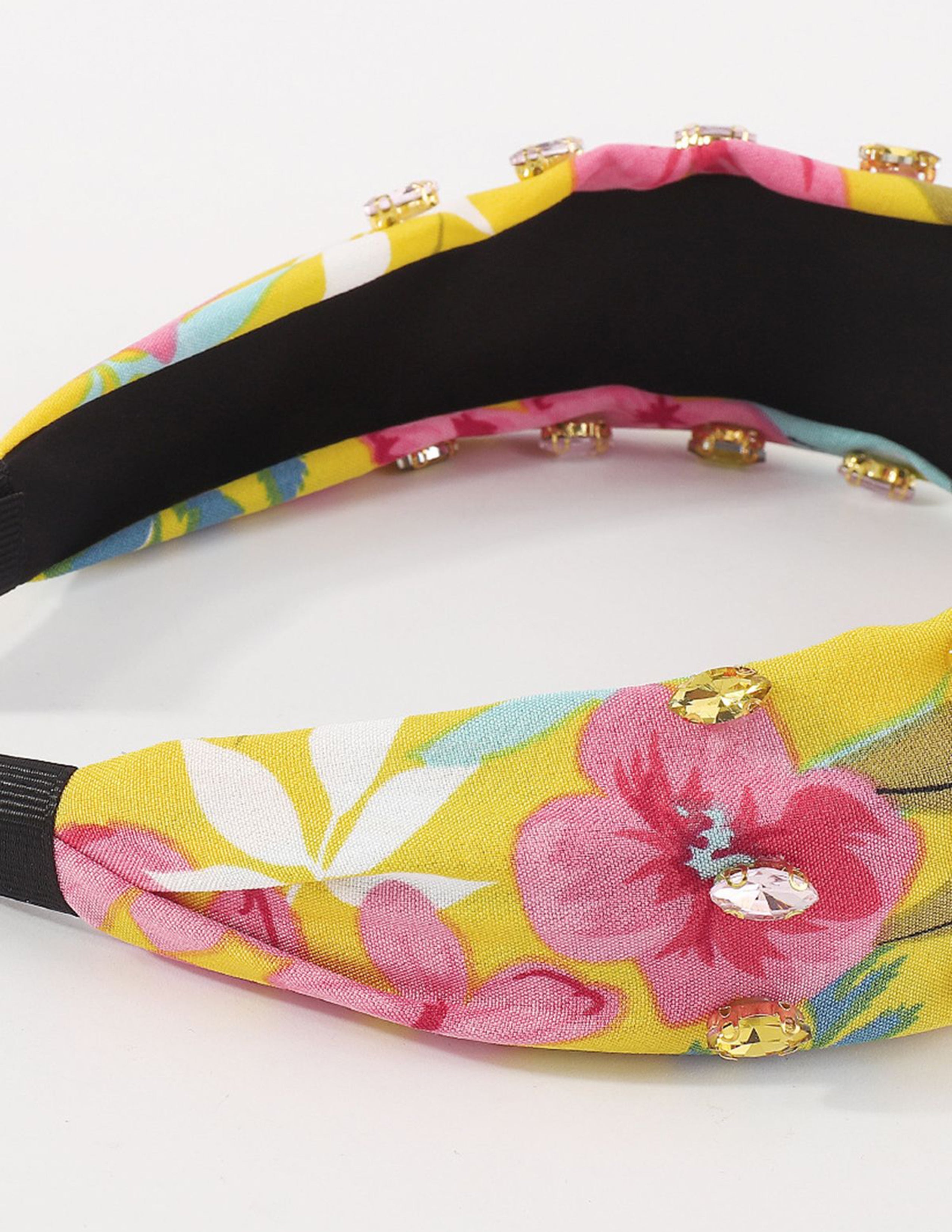 Knotted Floral Rhinestone Headband-CALLISTARI