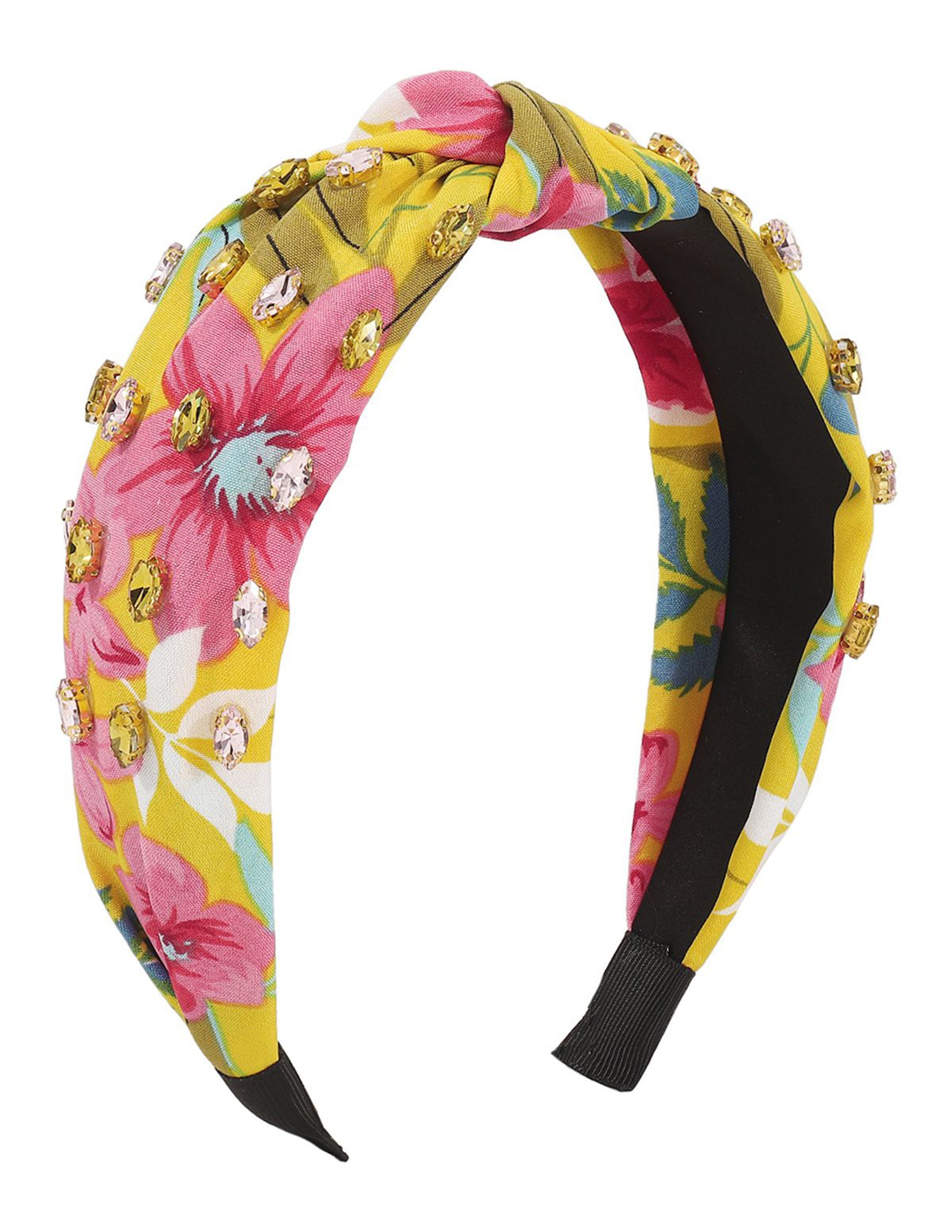 Knotted Floral Rhinestone Headband-CALLISTARI