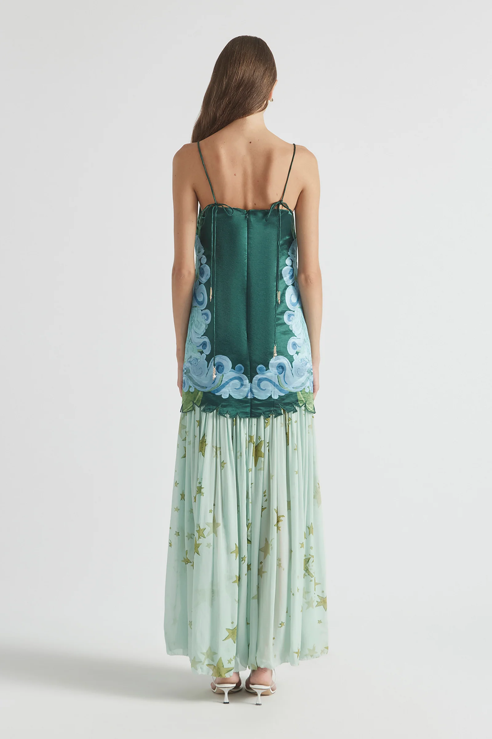 Glam Tiered Artistic Print Maxi Dress