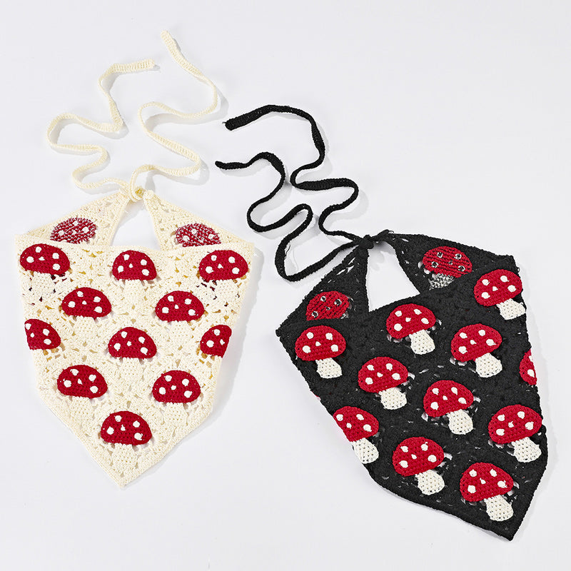 Hand Crochet Mushroom Bandana-CALLISTARI
