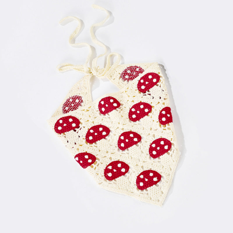 Hand Crochet Mushroom Bandana-CALLISTARI