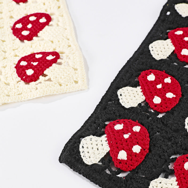 Hand Crochet Mushroom Bandana-CALLISTARI