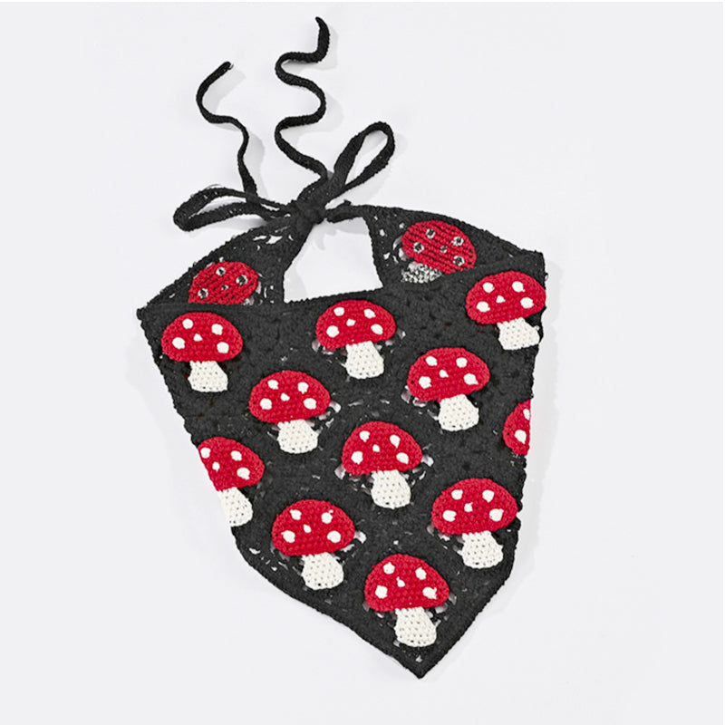 Hand Crochet Mushroom Bandana-CALLISTARI